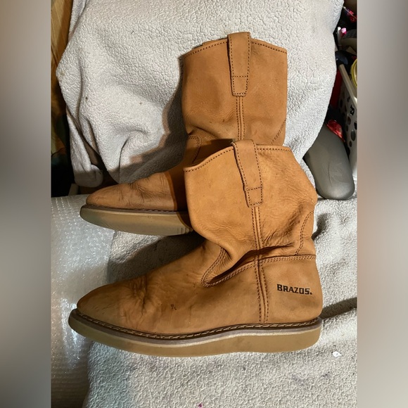 Brazos Men's Brown Leather Boots - Picture 1 of 7